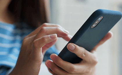 Close-up of a hand holding a smartphone